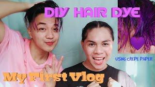 DIY CREPE PAPER HAIR DYE TUTORIAL ft. Rex Novida | My first vlog