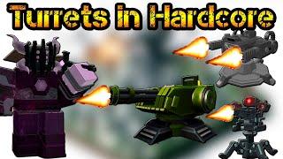 Turrets in Hardcore Roblox Tower Defense Simulator