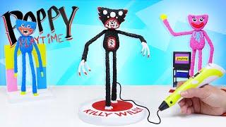 Сделала КИЛЛИ ВИЛЛИ из POPPY PLAYTIME  Чёрный МОНСТР ХАГИ ВАГИ 3D РУЧКОЙ! Коллекция Фигурок