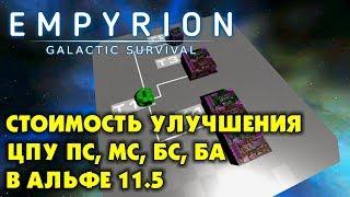 EMPYRION | СТОИМОСТЬ УЛУЧШЕНИЯ ЦПУ (CPU) в альфе 11.5. Эмпирион Galactic Survival