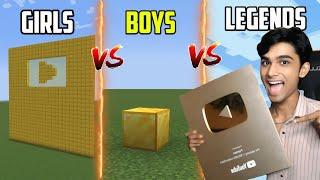 GIRLS VS BOYS VS LEGENDS MINECRAFT BUILD BATTLE