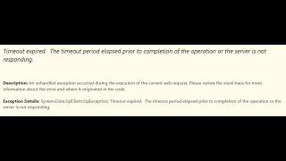 How to troubleshoot SQL Server Execution time out Errors