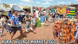 Largest rural village market day in south Togo  west Africa. Cost of living in my African village