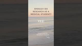 Should I do research as a medical student? #medicalstudent #medicalstudentlife #medicine #research