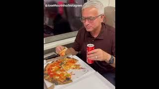 Jose Mourinho celebrates Roma's big win with a pizza | #Shorts | ESPN FC