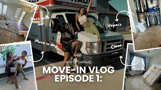 MOVING VLOG EP 1 | unpack with me, settling in, hanging with friends, cleaning + more