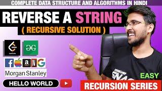 Reverse a String Recursive solution Hello world Dynamic Programming Playlist #princebhai #helloworld