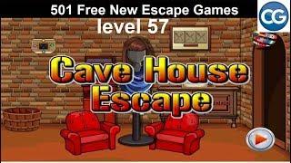 [Walkthrough] 501 Free New Escape Games level 57 - Cave House Escape - Complete Game