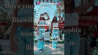 Pick a sister! #preppy #tiktok #dance #skincaremakeup #aesthetic #youtubeshorts #viraldance