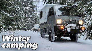 4x4 camper mini Kei truck [Winter snow car camping]