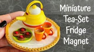 Quilling Kettle Set Fridge Magnet/ Tea Time Miniature Quilling