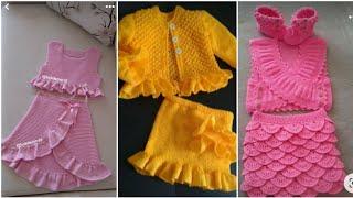 Girls dress knitting design | skirt top knitting