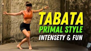 25 min Primal Style Tabata HIIT Workout - No Repeat + No Equipment  / challenging + super sweaty 