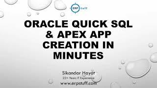 Oracle Quick SQL and APEX APP Development in Minutes