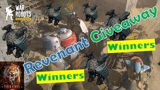 TGR WR Revenant Giveaway Winners War Robots