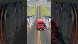 Colourful School Buses vs Hydraulic Crush - BeamNG Drive