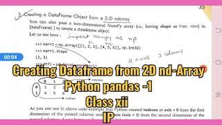 Creating Dataframe from 2D Numpy Array Python pandas -1