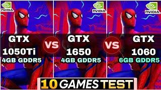 GTX 1050 Ti vs GTX 1650 vs GTX 1060 | 10 Games Test | Gpu's Performance Test ?