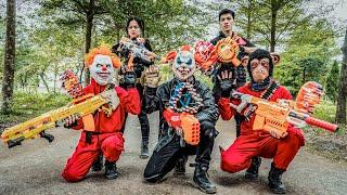 LTT Films : Surprise Attack Silver Flash Nerf Guns Fight Tiger Mask Warriors Return Fiercely!