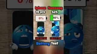 iphone 16 pro vs Samsung s25 battery  test #shorts