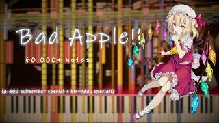 [Black MIDI/400 Subs Special + Birthday Special!] Touhou 4 | Bad Apple!! - 60,000+ Notes ~ @HwaMyuWM