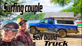 Surfing Couple Build DIY Toyota Truck camper  ► | and travels from California to Panama!