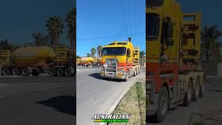 Kenworth K200 BAB Quad road train turning hard right!