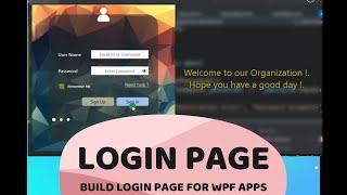 Build a WPF login page from scratch (MVVM , C#)