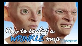 Sculpt HD Wrinkle Map I Zbrush Tutorial I Polywink Blendshapes