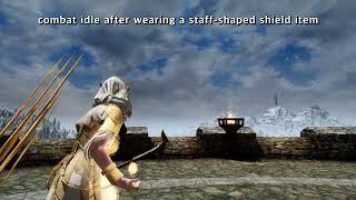 SKYRIM Combat Animation using a staff as a shield