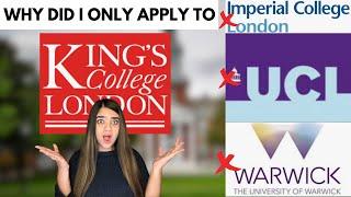 Why did I not apply to UCL, Warwick and Imperial for my masters in UK?