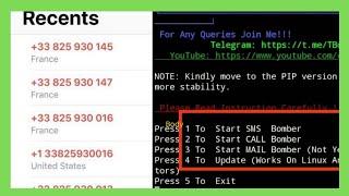 Unlimited call real number not show call /sms bombing termux kali linux