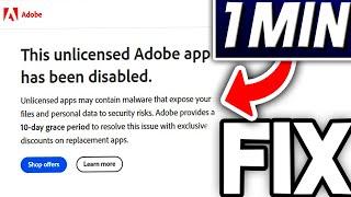 How To Fix "This unlicensed Adobe app will be disabled Soon" | Photoshop, Premiere Pro