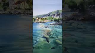 Watercolor Seascape Painting | Морской Акварельный пейзаж