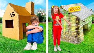 Eva and Friends build and decorate playhouses