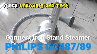 PHILIPS Garment Iron Stand Steamer GC487/89 Quick Unboxing and Test