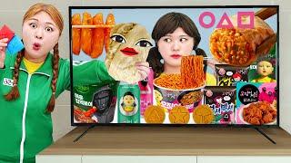 Mukbang Fire Spicy Noodle Tteokbokki Squid Game Netflix food by HIU 하이유