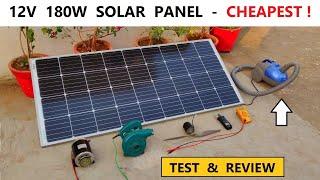 12V 180W Solar Panel ( Monocrystalline ) | Full Test & Review with DC Motor