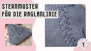 Raglan line / star pattern / lace pattern raglan knitting