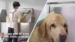 VEVOR 34" Pet Bathing Station w/ Ramp - Pro Grooming Tub for All Dogs!