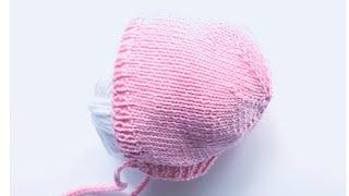 Knit newborn baby bonnet, knit baby cap or knit baby hat / Knitting for Baby