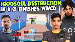 iQOOSouL Destroy Whole Lobby  18 & 21 Finishes WWCD  SouL Ninja & Rony on Fire  Team SouL 