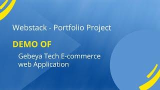 Demo of Gebeya Tech E-commerce web Application project