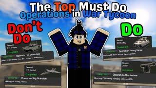 The Top Must do Operations in War Tycoon