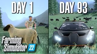 I spent 100 days raising ONLY sheep to EARNING MILLIONS in Farming Simulator 22!