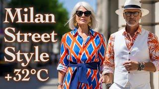  Milan Street Fashion at +32°C/90°F. How to Dress Elegant in the Heat. Chic Summer Looks from Italy