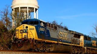 CSX CW46AH 5007 leads CSX Q282-06 through Valdosta, GA