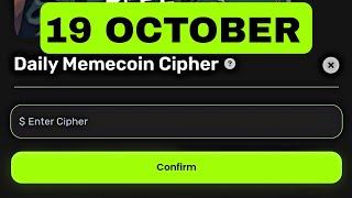 Memes Lab Bot Daily Cipher Today 19 October | Memes Lab Cipher Code Today | Daily Memecoin Cipher