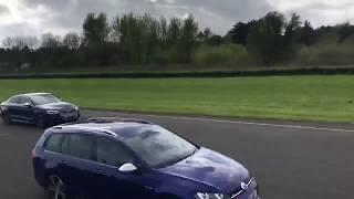 Golf R Estate V Audi S3 310 drag race at Pembrey Race Circuit for Love cars with Tiff Needell