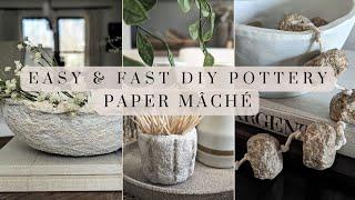 SUPER EASY DIY Paper Mache  ||  High End Home Decor Dupe || DIY Aesthetic Home Decor